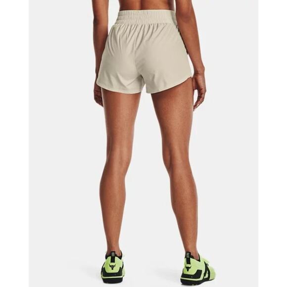 Under Armour Women's White Black Project Rock Woven Shorts Size Small - Picture 2 of 8